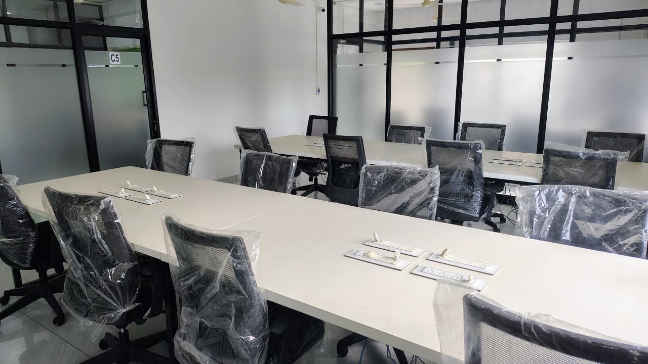 Modern coworking space at Galactic Hive with flexible desks